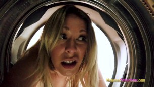 Step Mom is Stuck in the Dryer and Fucked by her Son